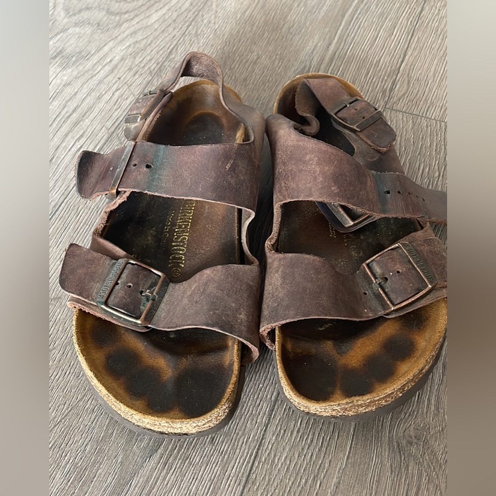 Brown Birkenstocks -brown leather